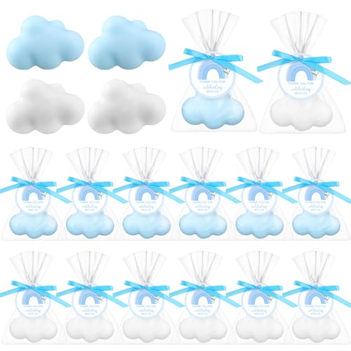 Image of Demissle 40 Sets Cloud Baby Shower Favors Cloud Handmade Scented Soaps Cartoon Story Party Favors with Thank You Cards for Guests Baby Shower Wedding Birthday Party Return Gifts (White,Blue)