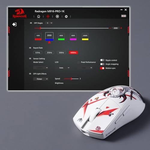Image of Redragon M916AK PRO 3-Mode Anime Gaming Mouse, 42G Ultra-Light 26K DPI Gaming Mouse w /Ergonomic Natural Grip Build, Full Programmable Buttons, Software Supports DIY Keybinds & DPI
