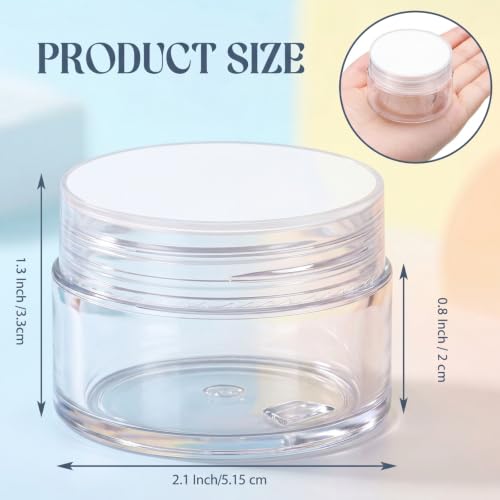 Image of Patelai 4 Pcs Plastic Jars Wide Mouth with Lids,1 Ounce,Clear | Travel Size for Creams Oils, Clear Round Storage Cosmetics Containers, Leak Proof Screw on Lids for Makeup Beauty DIY