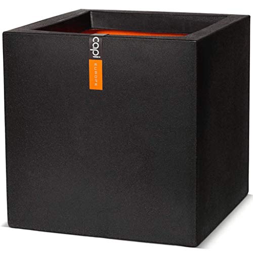 Capi Planter Urban Smooth - Maceta cuadrada (30 x 30 x 30 cm), color negro
