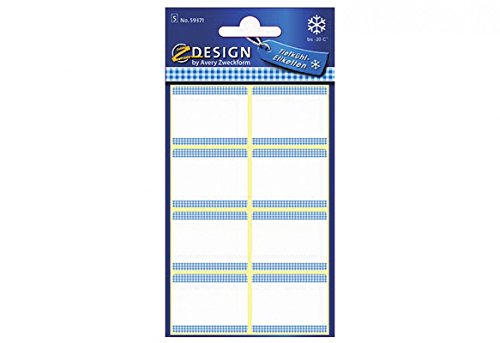 AVERY Zweckform 59371 Gefrieretiketten 40 Aufkleber (temperaturbeständig bis zu -20°C, 28x36mm, weiß blau, beschriftbar, tiefkühlfest, Haushaltsetikett, Tiefkühletikett, Einmachetikett)