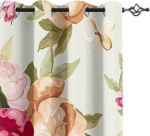 Rideau occultant isolant thermique fleur rose 140x160cm - 4