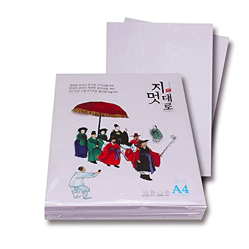 Hanji Printer Paper A4, Korean Traditional Mulberry Copy Paper, 100 Sheets, Premium Quality Copy Printer Paper, 8.3x11.7 Inches (Purple)