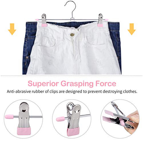 image for IEOKE Pant Hangers, Skirt Hangers with Clips Metal Trouser Clip Hanger