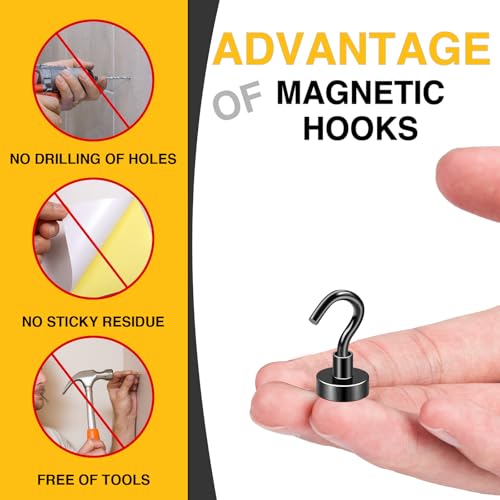 image for DIYMAG Magnetic Hooks for Refrigerator, Extra Strong Cruise Hook, Heav