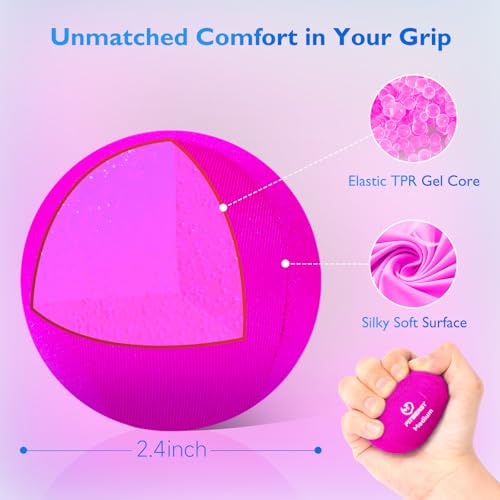 Image of FitBeast Stress Balls for Adults, 6-Pack Hand Therapy Balls, Soft, Medium, Hard Tri-Density, Green, Orange, Blue