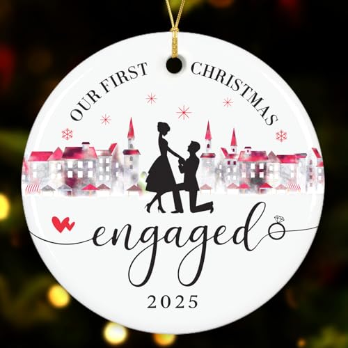 Image of NewEleven Easter Couples - Gift for Newly Engaged, Happy Engagement Present for Women, Her, Bride - Engaged Ornament Gifts from Friend, Family - Valentines Day Ornament