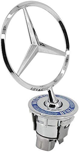 Diniwei Front Hood Ornament Mounted Star Logo Badge Emblem for Mercedes Benz C