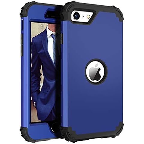 BENTOBEN for iPhone SE 2022 Case and Phone Case iPhone SE 2020, Heavy Duty 3 in 1 Full Body Rugged Shockproof Hybrid Hard PC Soft Rubber Bumper Drop Protective Girl Women Boy Men SE Cover,Deep Blue Cover