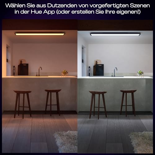 Philips Hue White Ambiance Aurelle LED Panel Light Inc. Dimmer Switch [120x30 cm – Black] for Indoor Home Lighting, Wall, Ceiling, Bedroom, Living Room, New Generation 4