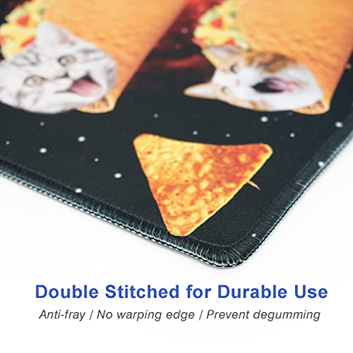 Farbiunu Small Mouse Pad For Kids,Funny Mouse Pads, Non-Slip Rubber Base Mousepad With Stitched Edge,Washable Mousepads With Lycra Cloth,8.66×7.08 In (Space Taco Cat) #TOP2