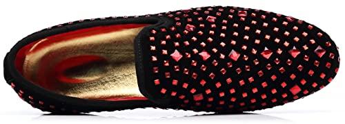 Men's Glitter Loafers Slip on Leather Wedding Party Dress Penny Smoking Sparkly Shoes3
