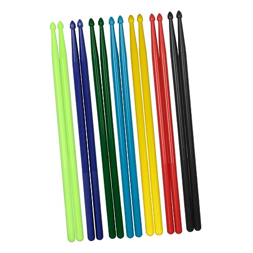 SHOWERORO Baquetas De Nailon Para Adultos y Jóvenes 7 Pares Mazas Timbal y Baqueta Ligera