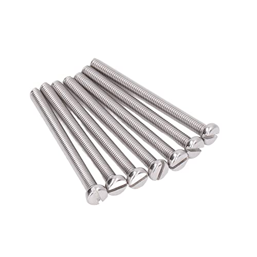 50Pcs Cheese Head Slot Screw, A2 70 Stainless Steel Stainless Steel Machine Screw for Accuracy Machinery Household M3 (M3*40)