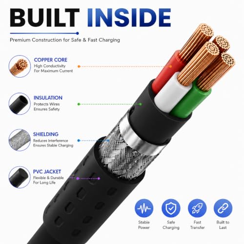 Image of ZYBUX Original 45W Type C To C,Mobile Data Charging Cable For Galaxy Superfast Power Cable A54 / A15 / A14 / A34 / A23 / F54 / F34 / F23 / F14 / M14 / M34 /M33 /S21 Fe /S22 /S23 /S23 Fe 5G /S24,Black