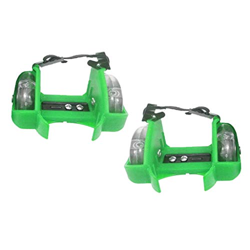 MERISHOPP® Adjustable Kid Heel Wheels Skates Roller Flash Roller Skating Shoes Green|Sporting Goods|Outdoor Sports|Inline & Roller Skating|Roller Skates|Youth Deal