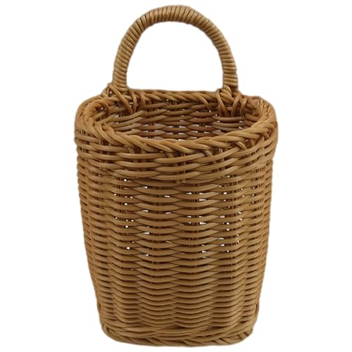 Wandhängekörbe, handgefertigter Rattan-Hängekorb mit Griff, gewebte...