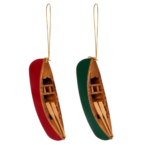 NAUTIMALL Christmas Canoe Ornaments, Wooden Boat...