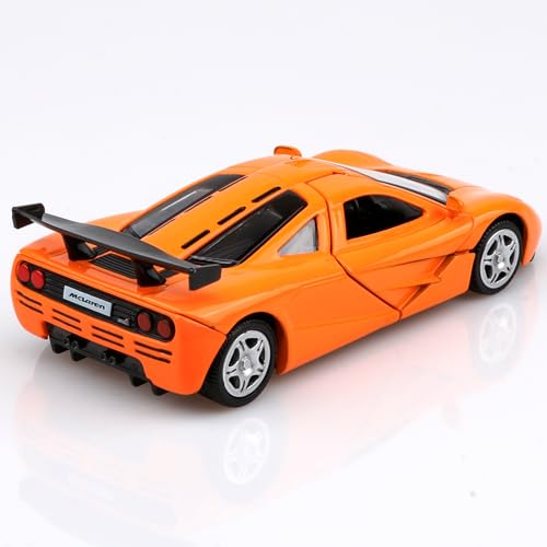 Modelo de auto Mclaren a escala 1:36 color naranja miniatura 2