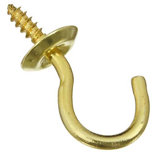 Best Cyber Deals 🔥 National Hardware N200-303 2021 Cup Hooks - Solid Brass in Brass , 3/4" , 50 piece