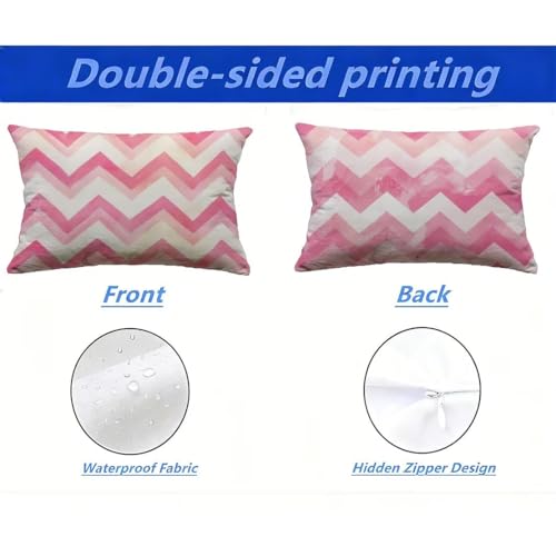 Cojín Lumbar Exterior 40x60 Rosa en Set de 2 Fundas Impermeables M-P128 3