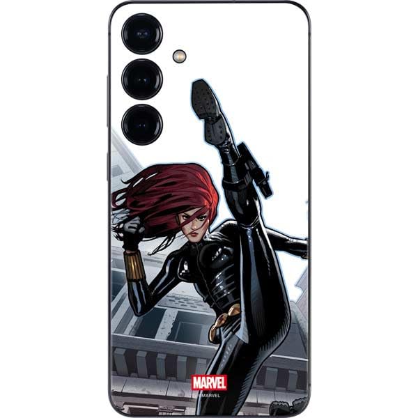 Skinit Decal Phone Skin Compatible with Galaxy S24 Plus - Officially Licensed Marvel Black Widow High Kick Design