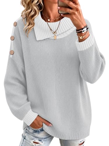 Image of Sweater for Women Winter Turtleneck Long Sleeve Pullover Tops Casual Oversized Knitted Sweaters