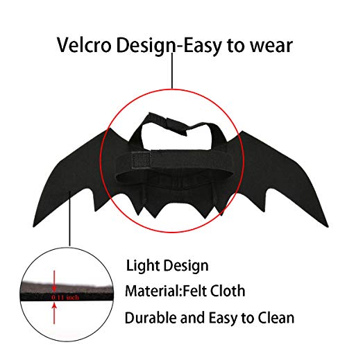 Lkex Halloween Small Dog Costume, Pet Bat Wings & Vampire Cloak, 2 Pack, Cats & Dogs Funny Holiday Clothes For Bloody Zombie Cosplay Party #TOP5
