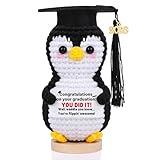 JoycuFF Graduation Gifts for Her Him, Mini Positive Crochet Penguin, 2026 College Master Graduation Gifts for Women Men Friend Daughter, Emotional Cute Penguin Present