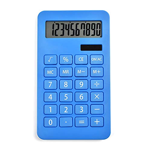 HaoErzidd Basic Calculator for Office & Kids & Home& Students, The Standard Desktop Simple Calculator with Big Buttons and Solar Power, Blue.
