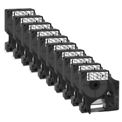 10pk 12mm D1���x���e�[�v�J�Z�b�g���{��45013 45010 45016 45017 45018 45019 LM160���x�����[�J�[�̌���(Black on Clear)