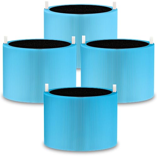Image of 4 Pack Mini Max Replacement Filter Compatible with Blue Pure Mini Max Air Purifiers, FMINI Replacement Filter Premium Filter and Activated Carbon Filter, A11ergenBlock (Blue)