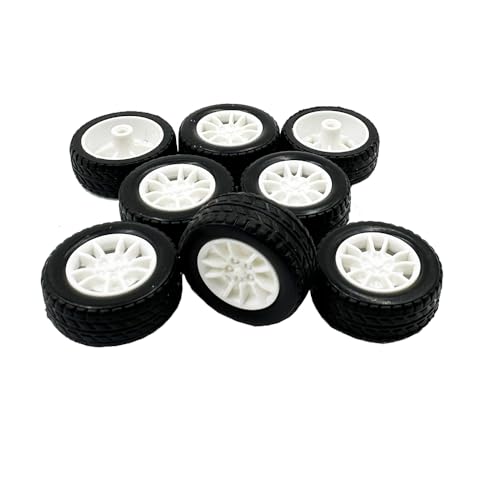 8PCS Toy Car Wheels 25mm Rubber Tire for Remote Control Car RC Car DIY Model Accerssories (2X25mm)