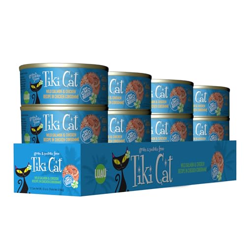 Image of Tiki Cat Luau Wet Cat Food, Wild Salmon & Chicken, 2.8 oz. Cans (12 Count)