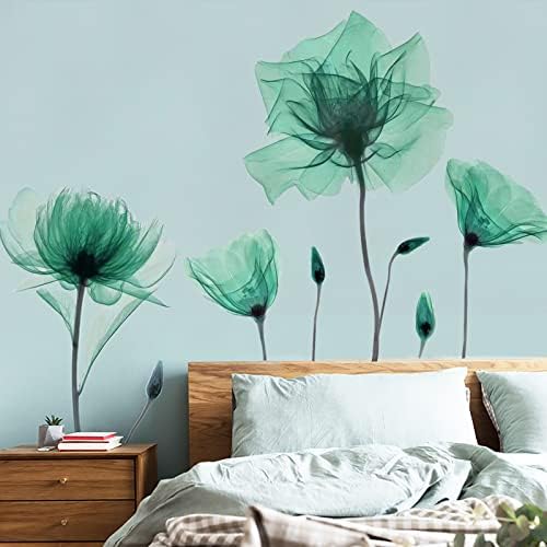 Flower Wall Decals Peel and Stick Wall Decor M ACHOOSE Green Plant Removable Decal Stick Home Decor Wall Stickers for Bedroom Living Room Wall Decaoration
