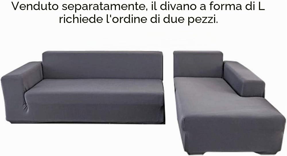 LINGKY Copridivano con Penisola Elasticizzato Velluto, Copridivano Angolare a Sinistra/Destra Universale, Fodere Divano Penisola Forma di L