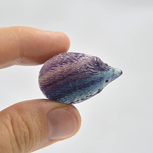 Aitelei 1 Inch Rainbow Fluorite Hedgehog Hand Carved Crystal Gemstone Animal Carvings Figurines Collection Reiki Healing Crystal Stone #TOP17
