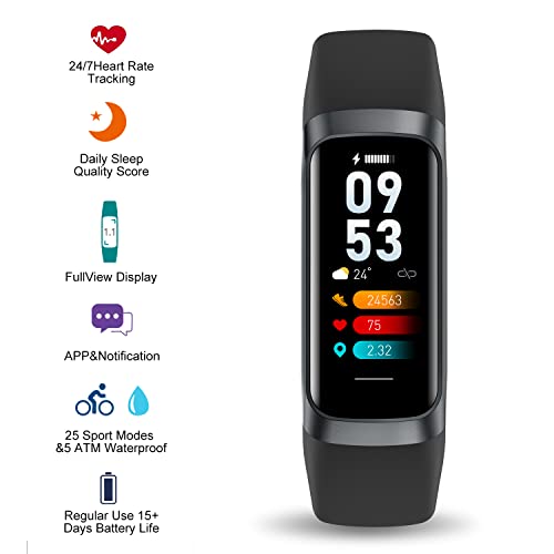 Imfrchcs Fitness Tracker Activity Tracker With 1.1" Amoled Color Display Smart Watch, 24/7Heart Rate Monitor, Indoor Outdoor Tracking, Sleep Monitor, 5 Atm Waterproof Step Counter Watch For Women Men #TOP1