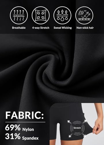 baleaf Sweatleaf Women's Workout Shorts Light Compression High Waisted Yoga Spandex Volleyball Biker Shorts 3 Pockets3