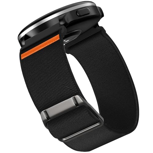 HQzon Stretchy Nylon Band Compatible with Garmin Vivoactive 5/6/3/Forerunner 165/245/55 20mm Quick Release Adjustable Strap for Venu 2 Plus/Venu Sq/Sq 2 Women Men
