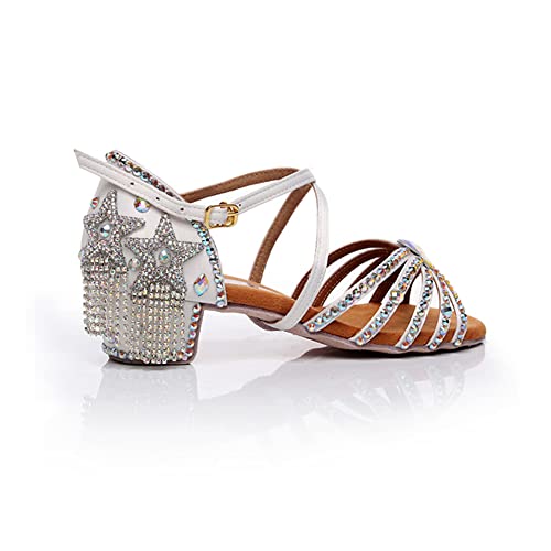Girls Dance Shoes Rhinestone Fringe Ballroom Latin 1.4