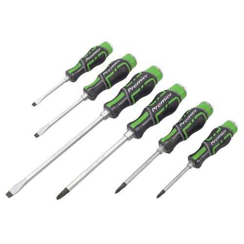 Sealey Hammer-Thru Screwdriver Set Hi-Vis Green, 6pc - AK4940HV