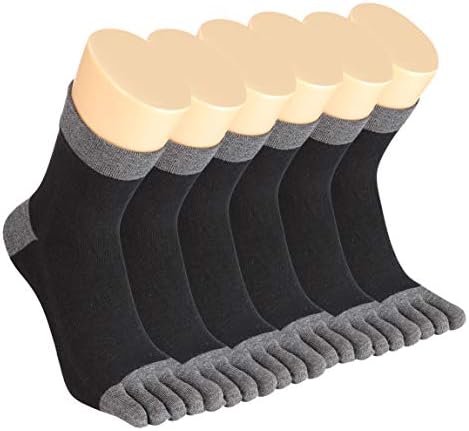 Vwell Toe socks Cotton Athletic Five Finger Running Socks For Men Women 6 Pairs