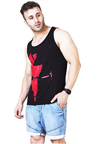 Image of Veirdo Men's Printed Sleeveless Cotton Regular Fit T-Shirt