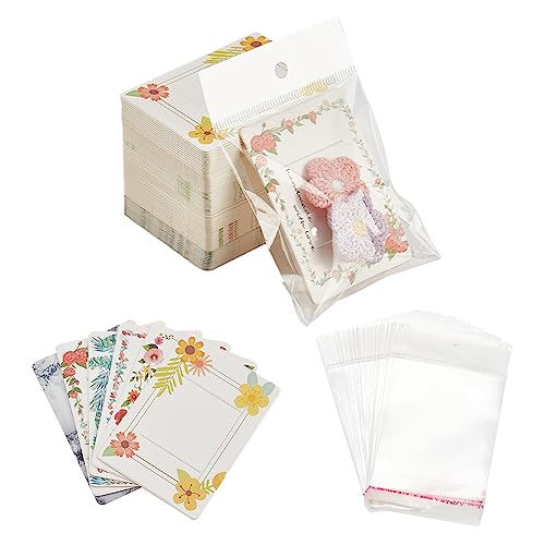 Cartes barrettes kraft PH PandaHall 120 pcs avec sachets pour emballage
