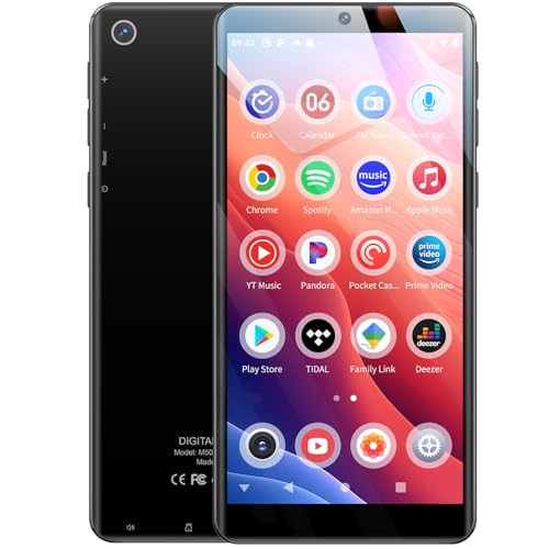 128GB MP3 Player with Bluetooth and WiFi, Oilsky MP3 with Spotify, Pandora, Up to 1TB Expandable & Parental M502-5 Black