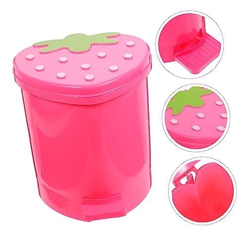 Mini caneca de basura para escritorio color rosa miniatura 6