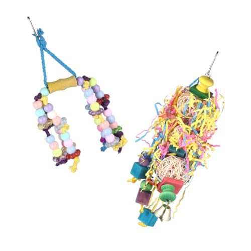 HAPINARY 2 Piezas Juguetes Colgantes De Loros Jaula para Conejillo De Indias Juguetes De Hámster Juguetes para Pájaros Jaula De Pájaros Accesorios para Jaulas De Pájaros Pinzón Bambú