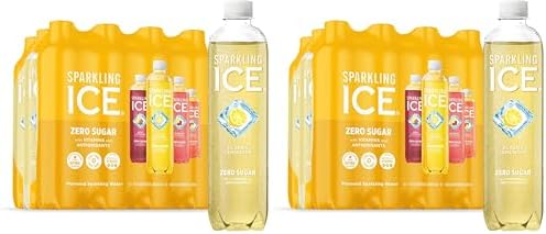 Sparkling Ice Lemonade Variety Pack, Flavored Sparkling Water, Zero Sugar, with Vitamins and Antioxidants, 17 fl oz, 12 count (Berry Lemonade, Raspberry Lemonade, Peach Lemonade, Classic Lemonade)