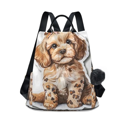 Sac à dos femme motif caniche pour balades et ville